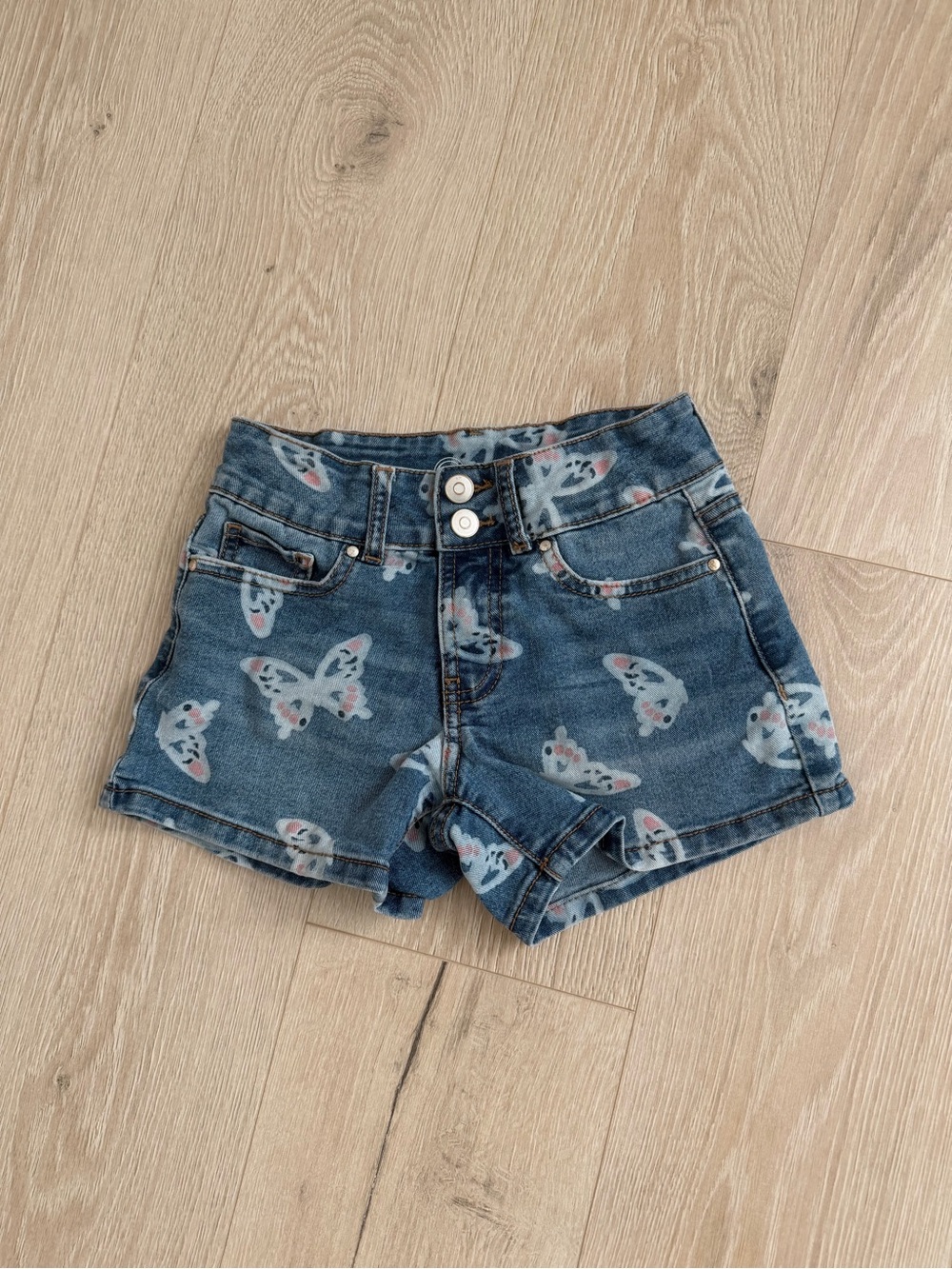wonder nation Blue Denim Butterfly Print Shorts